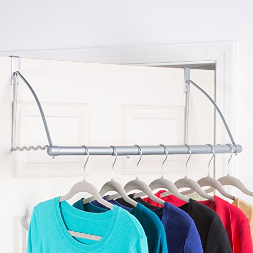 Product Cover Over the Door Closet Valet- Over the Door Clothes Organizer Rack and Door Hanger for Clothing or Towel, Home and Dorm Room Storage and Organization