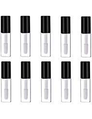 Product Cover mydio 50 pack 1.2ml clear mini lip gloss tube empty lip balm containers with black lid for lipstick samples