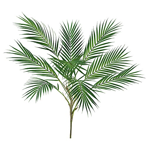 Product Cover Supla 1 Pcs Artificial Tropical Palm Leaf Bush in Green Plastic Areca Palm Plant 9 Leaves per Bush 33.4