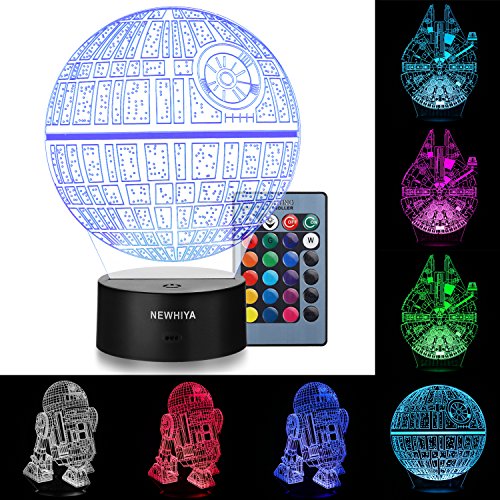 Product Cover 3D Illusion Star Wars Night Light, Three Pattern and 7 Color Change Decor Lamp - Perfect Gifts for Kids and Star Wars Fans