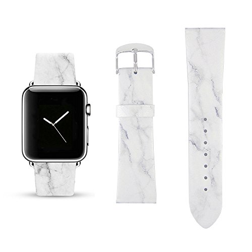 Product Cover White Marble Replacement Band Compatible for iWatch 42mm/44mm Pastel Bay Wrist Band PU Leather Strap Compatible for Apple Watch Smartwatch Series 4 3 2 1 Version