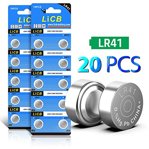 Product Cover LiCB 20 Pack LR41 AG3 392 384 192 Battery 1.5V Button Coin Cell Batteries