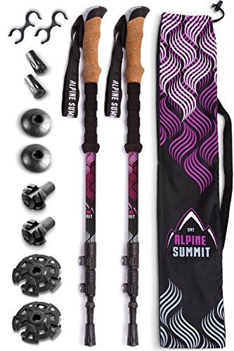 Product Cover Alpine Summit Hiking/Trekking Poles with Quick Locks, Walking Sticks with Strong and Lightweight 7075 Aluminum and Cork Grips - Enjoy The Great Outdoors