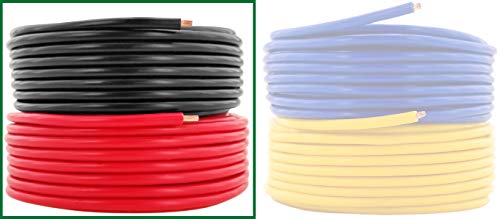 Product Cover 16 AWG (American Wire Gauge) Pure Copper Primary Cable for Car Audio Speaker Amplifier Remote 12volt Automotive Trailer Wiring 25 feet Red, 25 ft Black Combo (Also in Yellow & Blue)