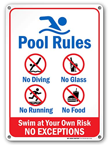 Product Cover Pool Rules - Swim at Your Own Risk Sign - 10
