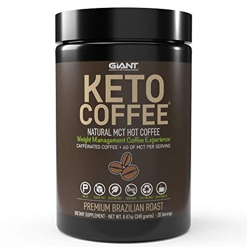Product Cover Keto Coffee - Instant Fat Drink with MCTs for Ketogenic Diet - Boost Ketone Production and Energy, Caffeinated 20 Servings