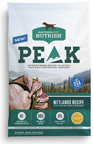 Product Cover Rachael Ray Nutrish PEAK Natural Dry Dog Food, Grain Free, Wetlands Recipe with Chicken, Duck & Pheasant, 4 lbs