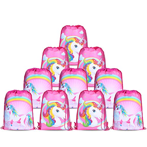 Product Cover Konsait Unicorn Bags for Unicorn Party Supplies Drawstring Shoulder Backpack Bag Bulk