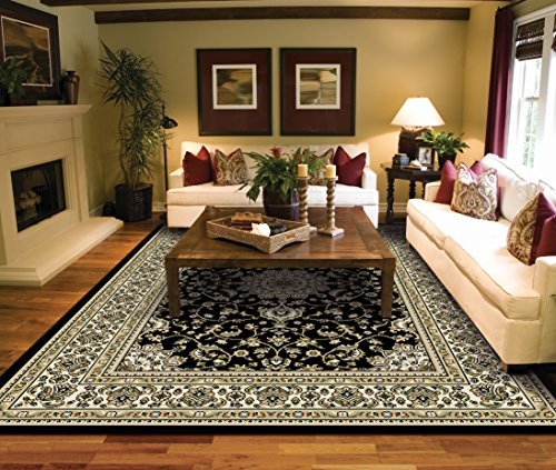 Product Cover Large Rugs for Living Room Black Traditional Oriental Medallion Area Rugs 8x10 Prime Rugs