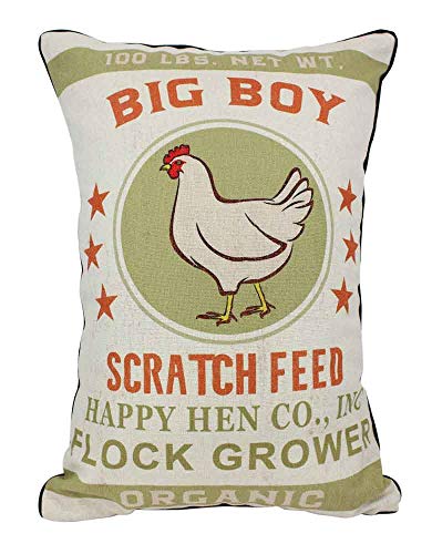 Product Cover JuniperLab Primitives Retro Feed Sack Chicken Feed Cotton Linen Throw Pillow Cover Pillow Shams Vintage Bloster 20''x14'' Big Boy Scratch Feed