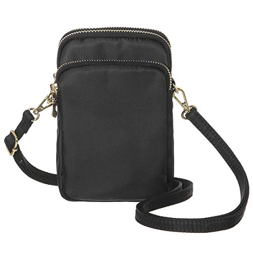 Product Cover MINICAT Nylon Small Crossbody Bags RFID Blocking Card Slots Cell Phone Purse Wallet for Women(Black-RFID Blocking)