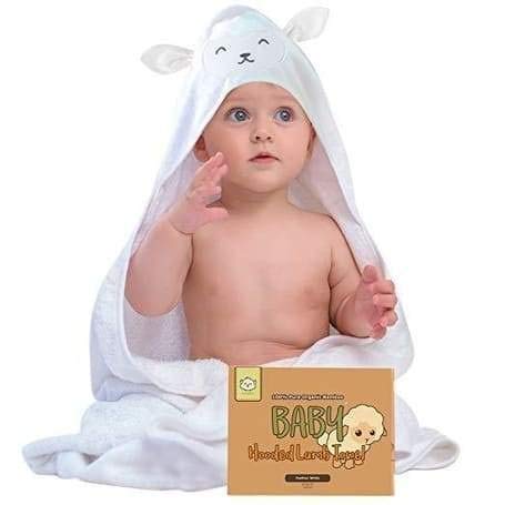 Product Cover Baby Hooded Towel - Bamboo Baby Towel by KeaBabies - Organic Bamboo Towel - Infant Towels - Large Bamboo Hooded Towel - Baby Bath Towels with Hood for Girls, Babies, Newborn Boys, Toddler (Lamb)