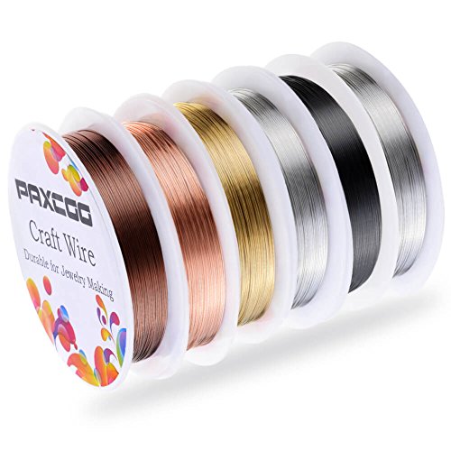 Product Cover Paxcoo 6 Pack Jewelry Beading Wire for Jewelry Making Supplies and Craft (24 Gauge)