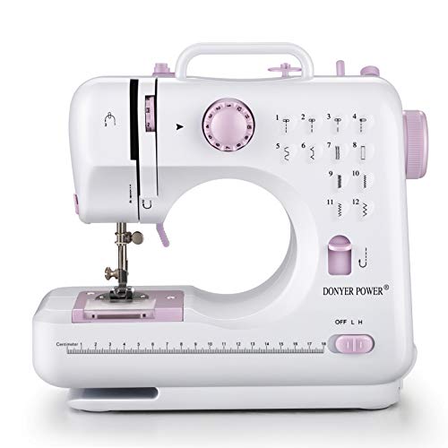 Product Cover DONYER POWER Electric Sewing Machine Portable Mini with 12 Built-in Stitches, 2 Speeds Double Thread, Embroidery,Foot Pedal