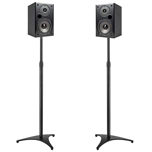 Product Cover PERLESMITH Speaker Stands Extend 30-45 Inch with Upgraded Cable Management, Hold Satellite, Small Bookshelf & Bluetooth Speakers up to 8lbs(i.e. Vizio, Polk, Bose, JBL, Sony & Samsung) -1 Pair (PSSS1)