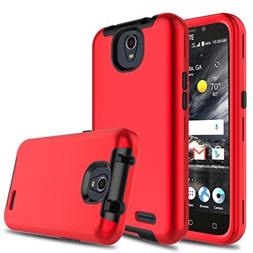 Product Cover Innens Compatible Zte Maven 3 Case, Zte Prestige 2 Case, 3 in 1 [TPU + Dual Layer Pc] Shockproof Hybrid Rugged Protective Case Compatible Zte Maven 3 / Overture 3 / Prelude Plus (Red)