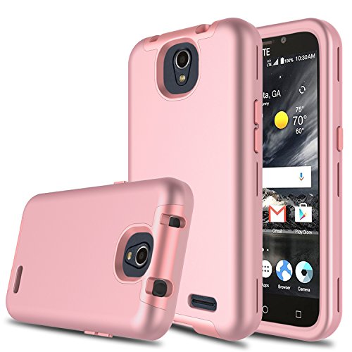 Product Cover Innens Compatible with ZTE Maven 3 Case, ZTE Z835 Case, ZTE Prestige 2 Case, 3-in-1 [TPU + Dual Layer PC] Shockproof Rugged Protective Case Compatible with ZTE Overture 3/Prelude Plus(Rose Gold)