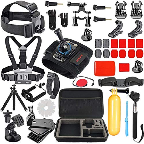 Product Cover HAPY Sports Action Professional Video Camera Accessory Kit for GoPro Hero 6 5 Black, Gopro Max,Hero Session,Hero (2018),Hero 8 7,6,5,4,3,3+, GoPro Fusion,SJCAM,AKASO,Xiaomi,DBPOWER