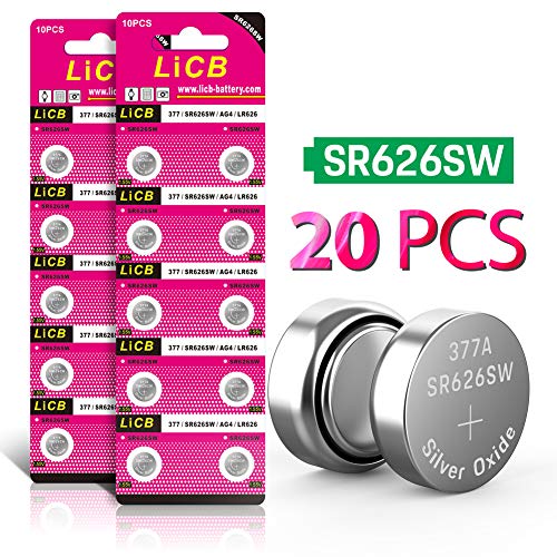 Product Cover LiCB 20 Pack SR626SW 377 626 Battery 1.5V Button Cell Batteries