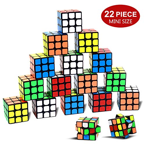 Product Cover Party Puzzle Toy,22 Pack Mini Cubes Set Party Favors Cube Puzzle,Original Color 1.18 Inch Puzzle Magic Cube Eco-Friendly Safe Material with Vivid Colors,Party Puzzle Game for Boys Girls Kids Toddlers