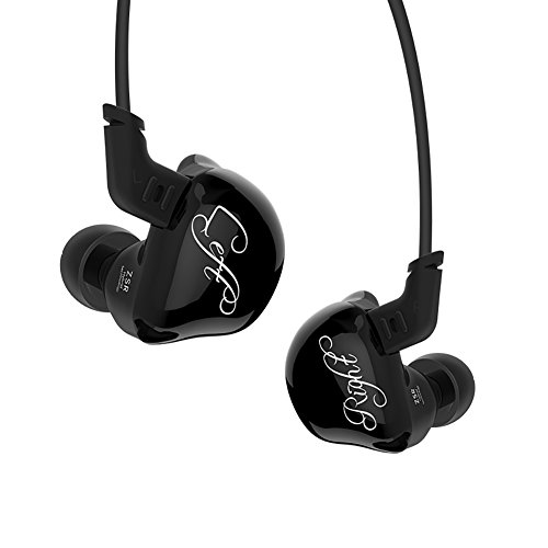 Product Cover Triple Driver In-Ear Headphones, KZ ZSR High Fidelity Dynamic Hybrid Earbuds(Earphones) (Black)