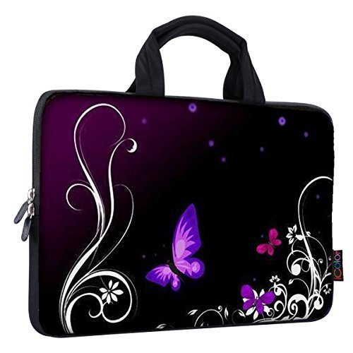 Product Cover iColor 14 15 15.4 15.6 inch Laptop Handle Bag Computer Protect Case Pouch Holder Notebook Sleeve Neoprene Cover Soft Carring Travel Case for Dell Lenovo Toshiba HP Chromebook ASUS Acer Purple ICB-01