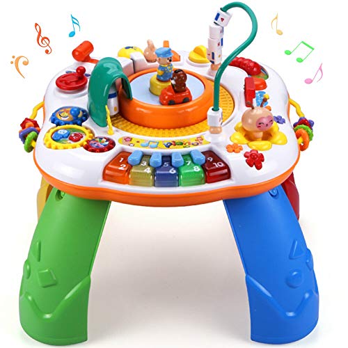 Product Cover Sytle-Carry Learning Activity Table Toddler Toys - Baby Activity Centers 6 to 12 Months Sit to Stand Play Table Pre-Kindergarten Baby Toys for 1 2 3 Years Old Boys Girls Birthday Holiday