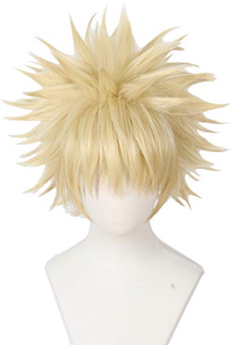 Product Cover Linfairy Anime Cosplay Wig Short Blonde Hair Halloween Costume Full Wig
