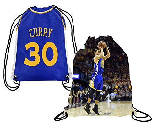 Product Cover Steph Curry Jersey Style Picture Basketball Drawstring Backpack Curry for #30 Basketball Fans