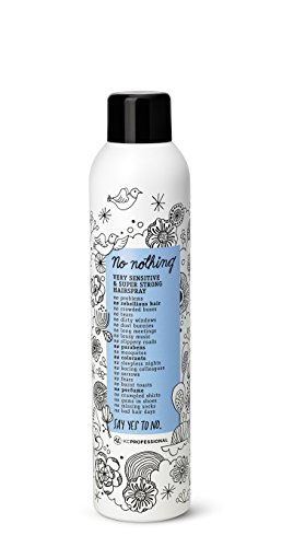 Product Cover No nothing Very Sensitive Super Strong Hairspray - Fragrance Free Extra Strong Styling and Finishing Spray - Unscented Hair Spray, Hypoallergenic 9.0 oz - KC Professional