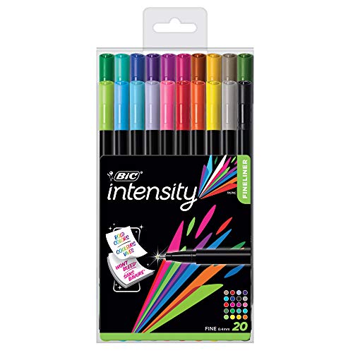 Product Cover BIC Intensity Fineliner, 0.4mm, Assorted Colors with Reusable Pack, 20-Count
