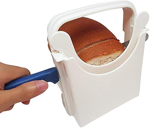 Product Cover Eon Concepts Bread Slicer Guide For Homemade Bread With Rubber Feet Paddings | Loaf Cutter Machine - Foldable Adjustable & Customizable to 5 Thickness | Bagel/Sandwich/Toast Slicer |