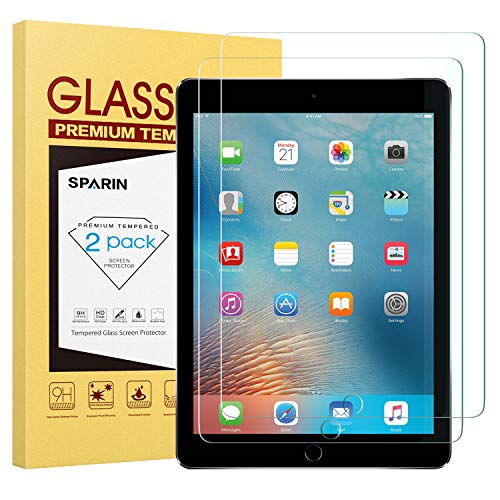 Product Cover SPARIN [2 Pack Screen Protector for 9.7 inch iPad 6th Generation (2018/2017) / iPad Pro 9.7 - Tempered Glass/Apple Pencil Compatible/Scratch Resistant