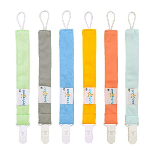 Product Cover Babygoal Pacifier Clips, 6 Pack Pacifier Holder for Boys and Girls Fits Most Pacifier Styles & Baby Teething Toys and Baby Shower Gift 6PS10