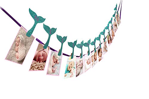 Product Cover Mermaid Photo Banner, Sweet Heart First Birthday Photo Banner, Justborn To 12 Months Photo Banner, For Mermaid Party Decorations, Mermaid Party Supplies, Under The Sea,First Birthday Party Decorations