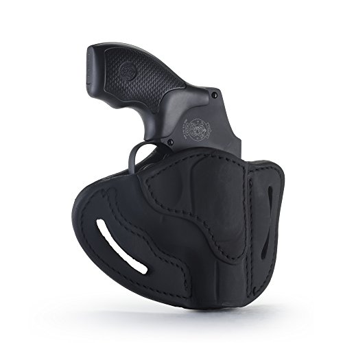 Product Cover 1791 GUNLEATHER J-Frame Revolver Holster - OWB CCW Holster - Right Handed Leather Gun Holster for Belts - Fits All J-Frame Revolvers Including S&W and Ruger LCR (Stealth Black)