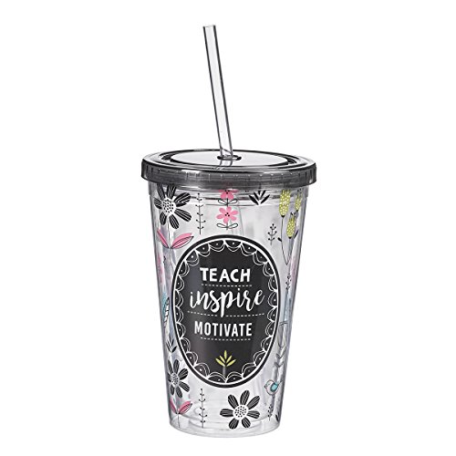 Product Cover Flower Teacher Tumbler -- Double Wall Insulated Tumbler w/Lid & Straw: 