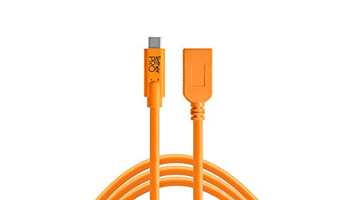 Product Cover TetherPro USB-C to USB Female Adapter (Extender), 15' (4.6m) (High-Visibility Orange)