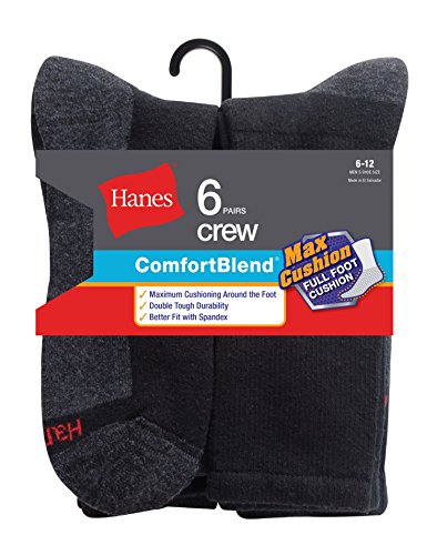 Product Cover Hanes Men's ComfortBlend Max Cushion Crew Socks 6-Pack