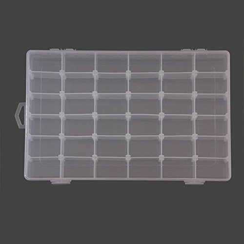 Product Cover Zagarzoom Plastic Jewelry Organizer,Bead Case with 36 Grids,Clear
