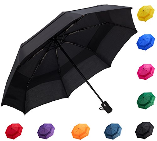 Product Cover Fidus Automatic Windproof Vented Sun&Rain Travel Umbrella with Double Canopy - Collapsible Compact Lightweight Umbrella