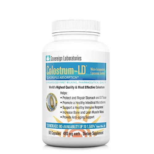 Product Cover Advanced Absorption Liposomal Colostrum Capsule - 480mg / 60 Capsules - Proprietary LD Liposomal DeliveryTM Provides up to 1500% More Bio-Availability Over Regular Colostrum