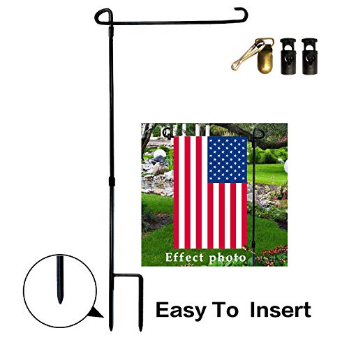 Product Cover VIEKEY Garden Flag Pole Stand Holder Stakes Iron with Flag Stoppers and Clip Weather Proof Paint