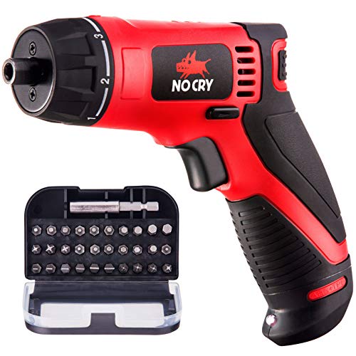 Product Cover NoCry 10 N.m Cordless Electric Screwdriver - with 30 Screw Bits Set, Rechargeable 7.2 Volt Lithium Ion Battery and a Built-in LED Light