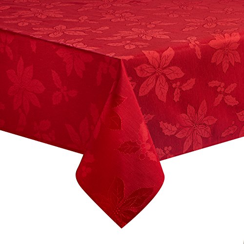 Product Cover Poinsettia Legacy Damask Christmas Tablecloth (60