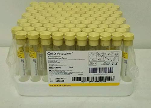 Product Cover ACD, Solution A, Tubes, Tray of 100, Glass, bd 364606-100 16x100, 8.5ML,