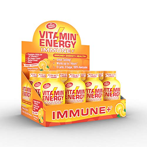 Product Cover Vitamin Energy Shots - Energy Lasts up to 7+ Hours*, Supports Immune Health*, Great Tasting Tango Orange, Keto Friendly 0 Sugar / 0 Carbs (12 Pack)