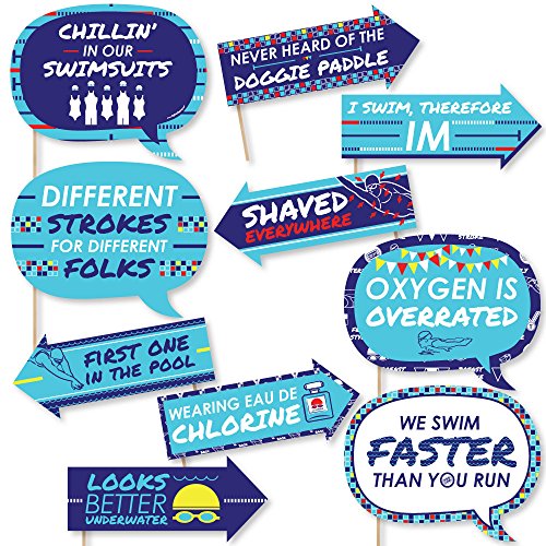 Product Cover Funny Making Waves - Swim Team - Swimming Party or Birthday Party Photo Booth Props Kit - 10 Piece
