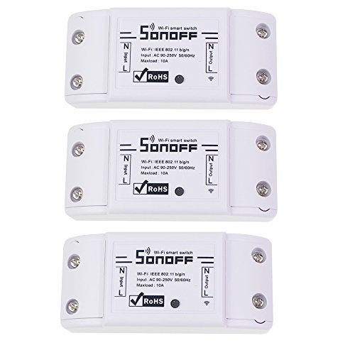 Product Cover Sonoff Wifi Switch 3-Pack Wireless Remote Control Electrical for Household Appliances,Compatible with Alexa DIY Your Home Via Iphone Android App