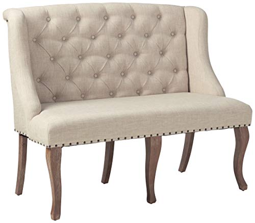 Product Cover Glen Cove Upholstered Wingback Bench Cream and Barley Brown